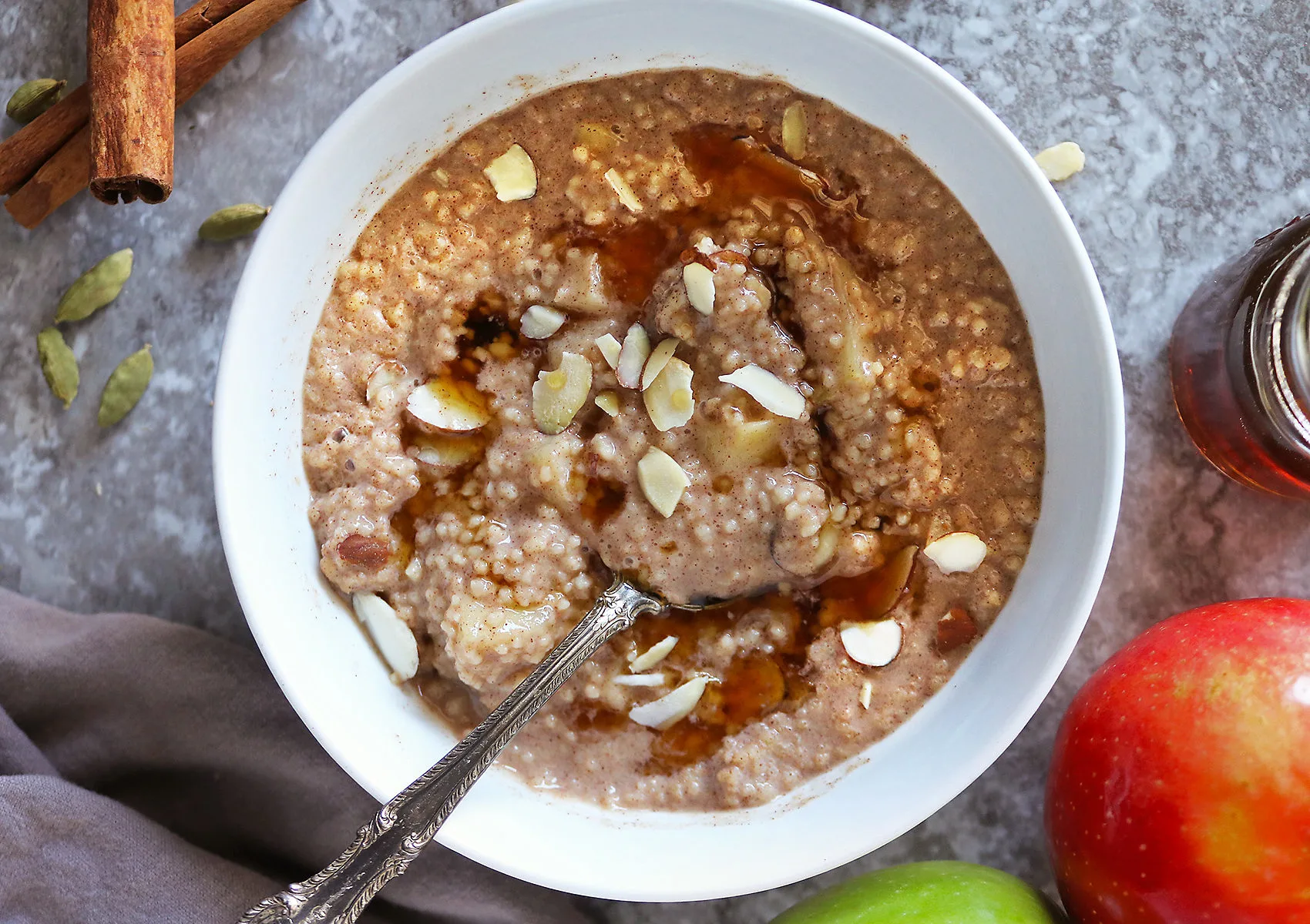 Easy breakfast couscous with maple syrup