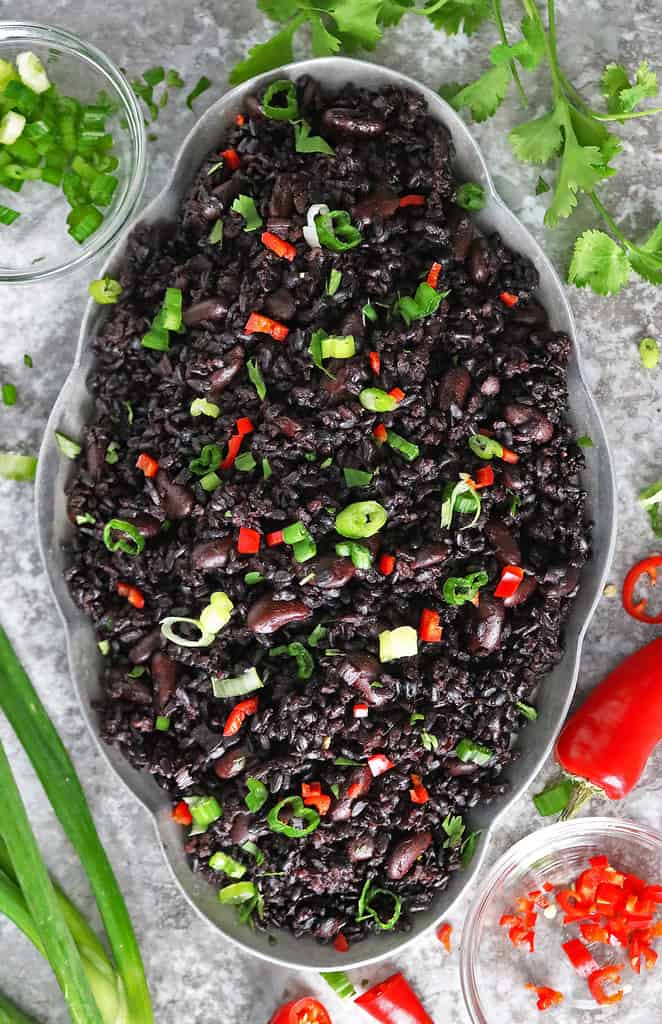 Fusion black rice and beans
