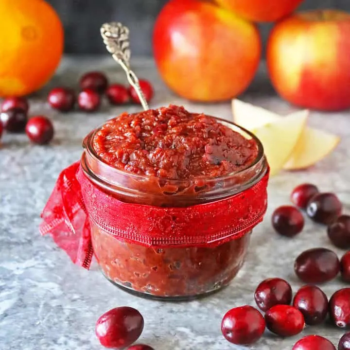 Healthy Plant-based Cranberry Apple Chutney recipe