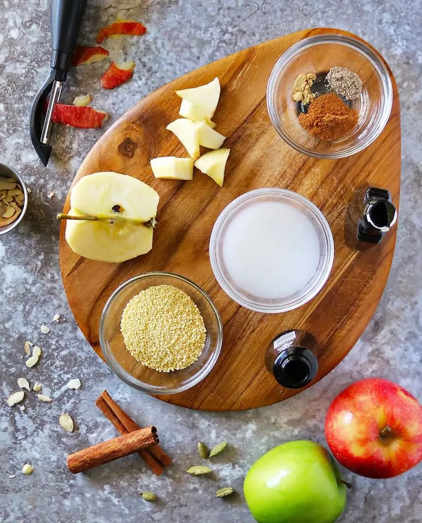 Ingredients to make breakfast couscous