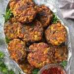 11-ingredient Black-Eyed Pea Fritters with Greens