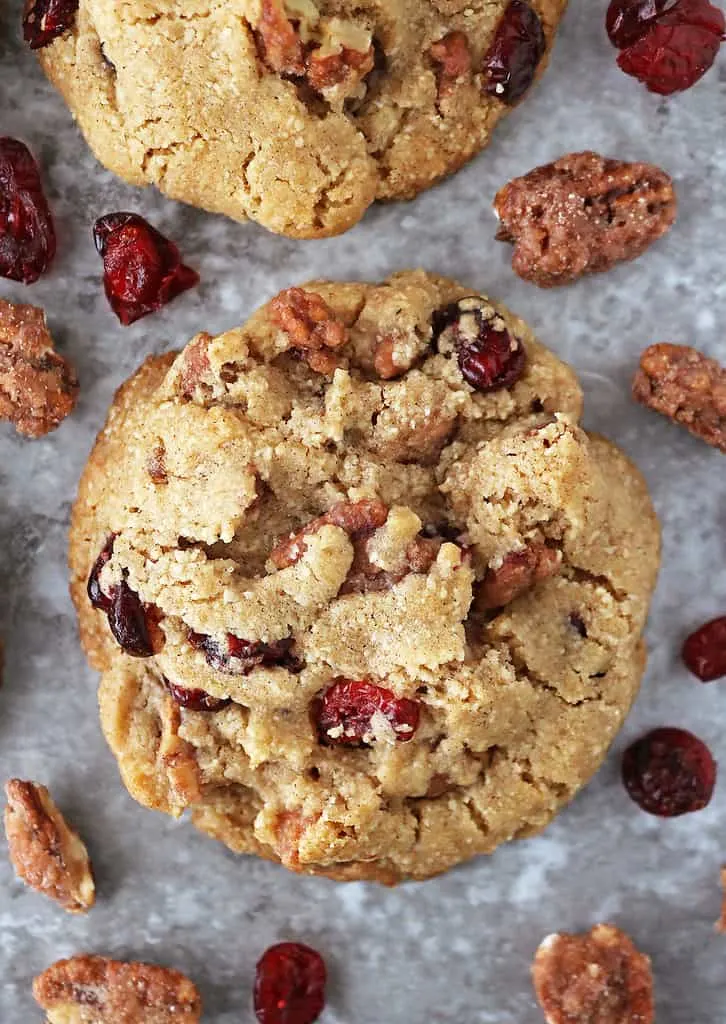 small batch eggless praline pecan cranberry cookies