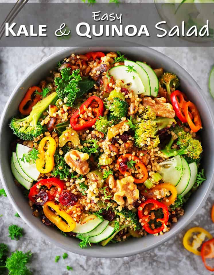 Easy Kale Quinoa Salad - Savory Spin