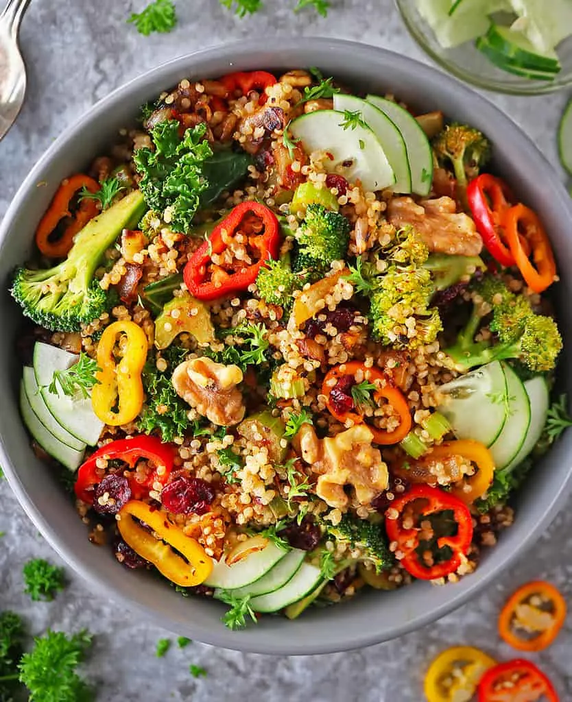 plant-based kale quinoa salad