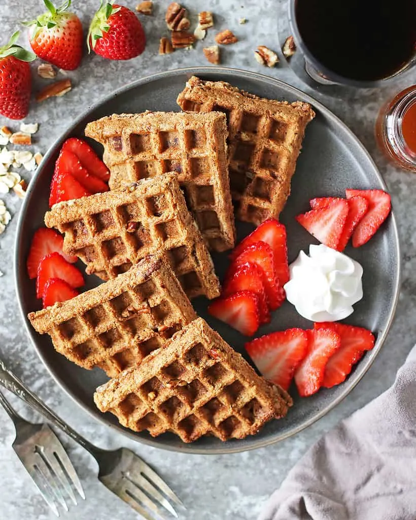 Easy nutritious oatmeal nut waffles