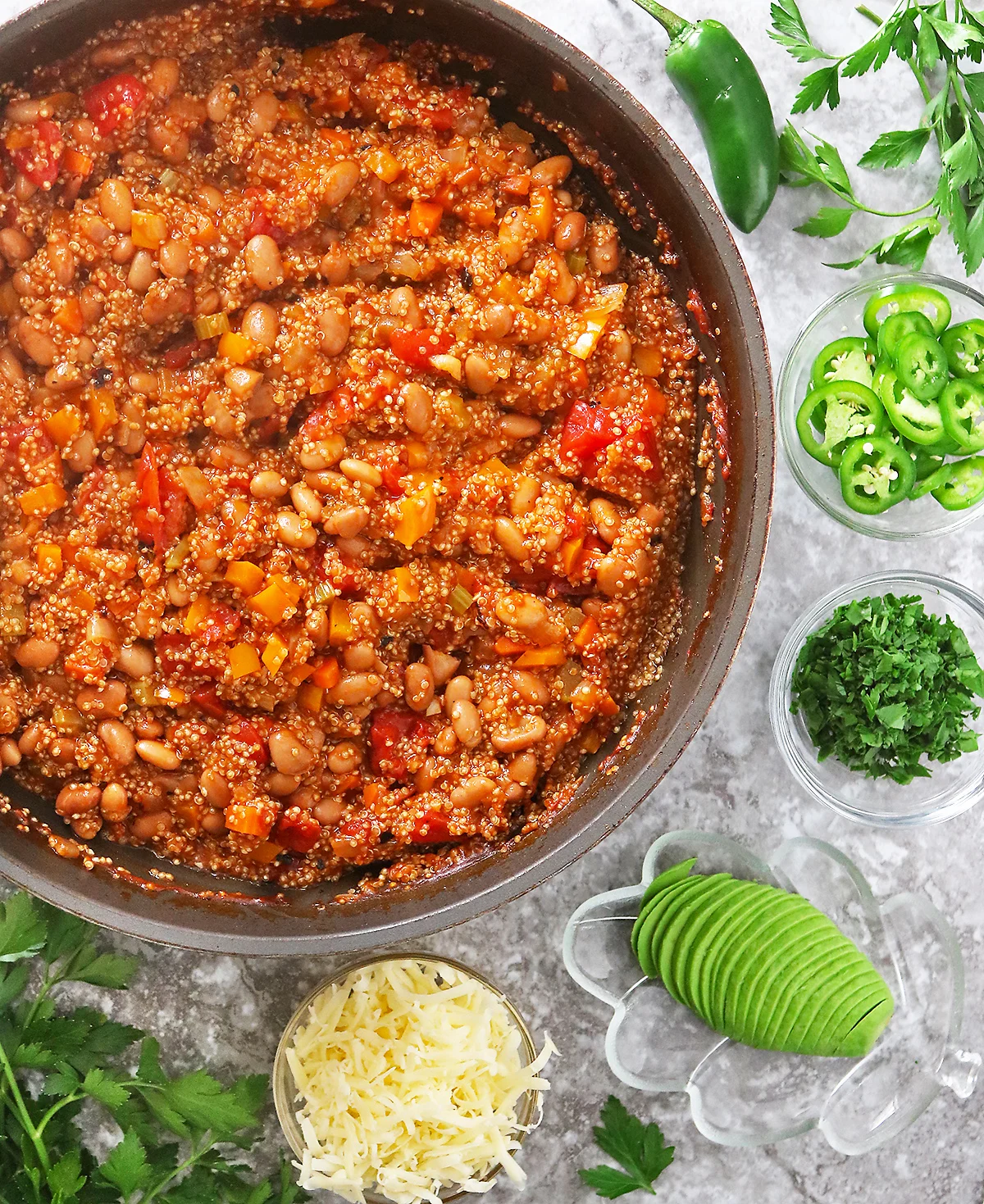 Getting ready to put together a bowl of enchilada quinoa