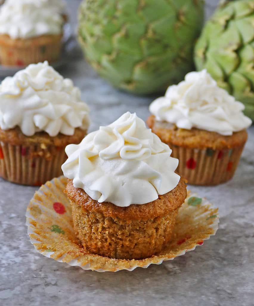 Easy artichoke cupcakes are a conversation starter after dinner or at high tea.