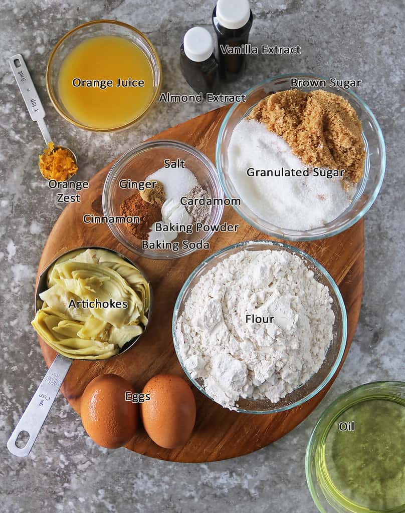 16 Ingredients to make artichoke cupcakes