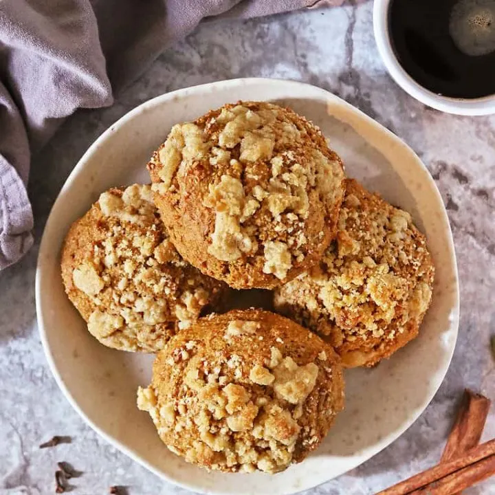 Delicious Pumpkin Spice Muffin Tops with streusel topping