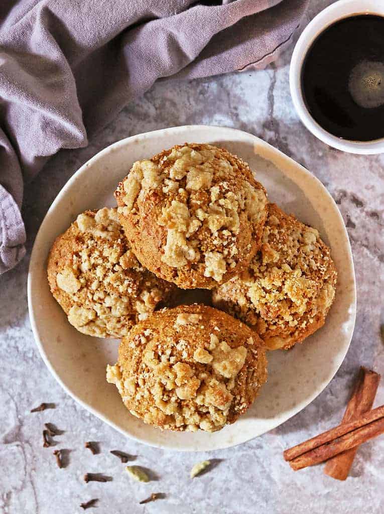 Delicious Pumpkin Spice Muffin Tops with streusel topping