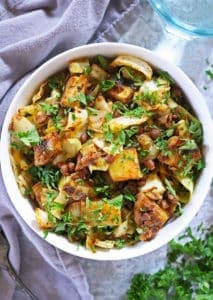 Easy cabbage fry recipe with potato and lentil