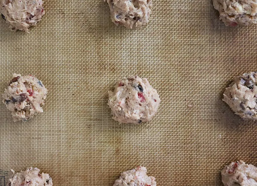 Christmas cake cookies about to be baked
