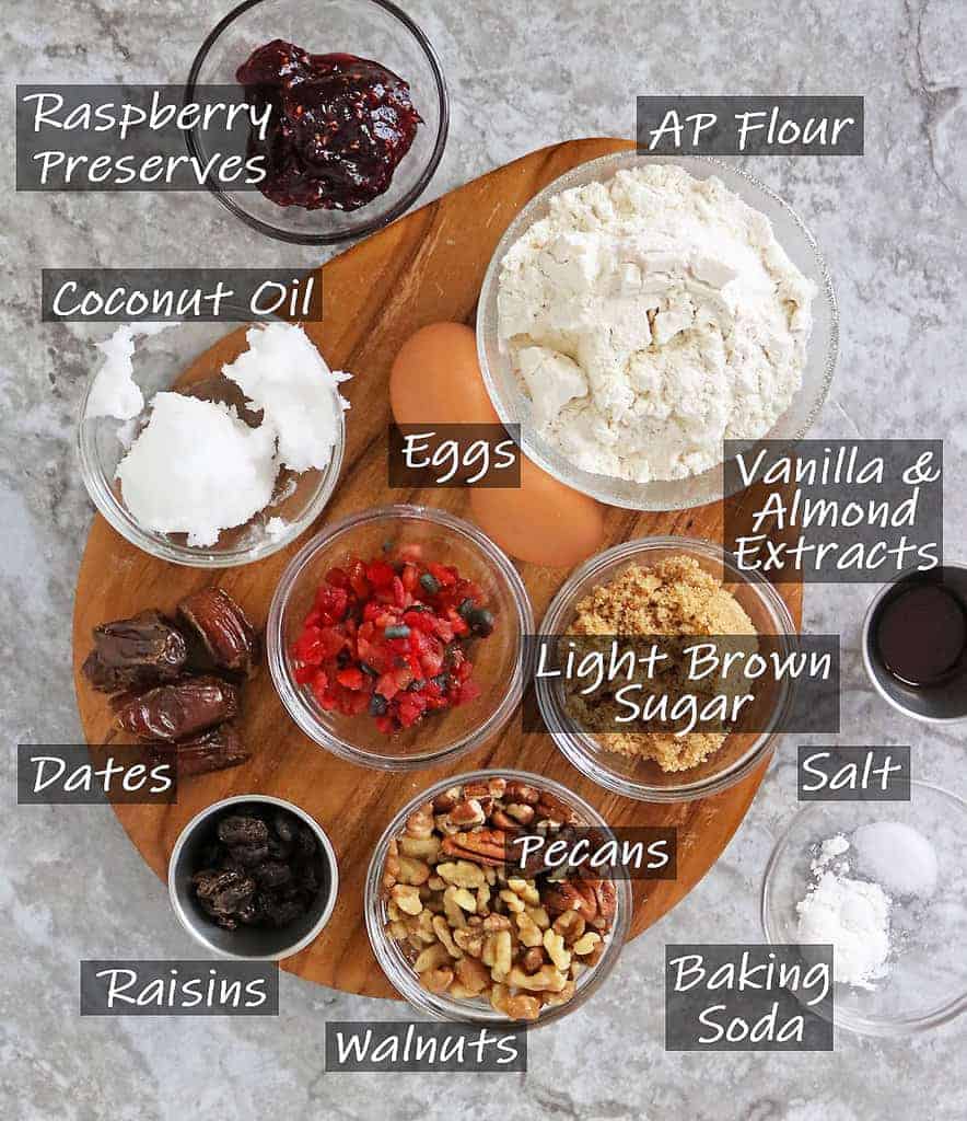 The 14 Ingredients To make Christmas cookies aka fruit cake cookies