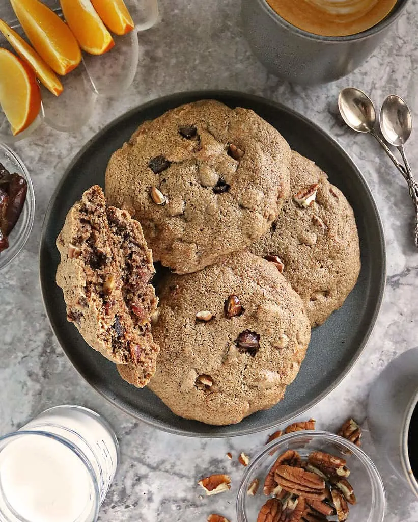 A plate of Gluten-free, dairy-free oat date muffin tops