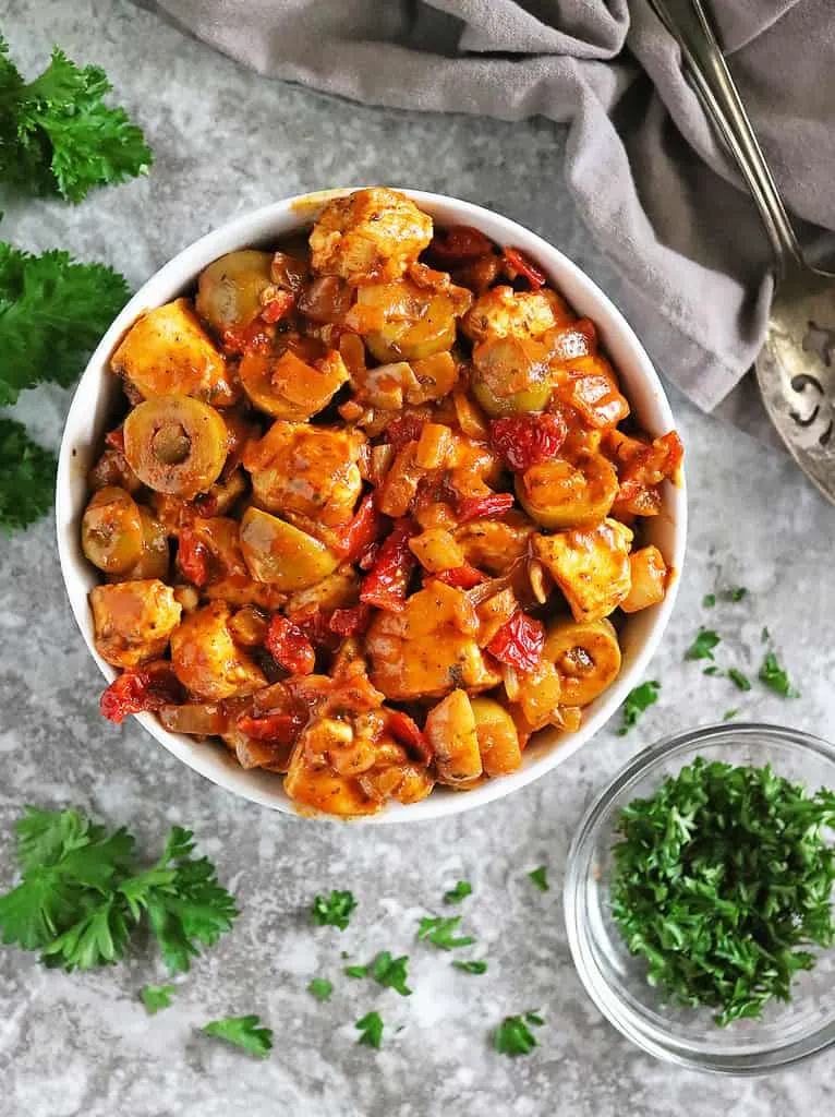 Delicious easy chicken in rich sun dried tomato sauce