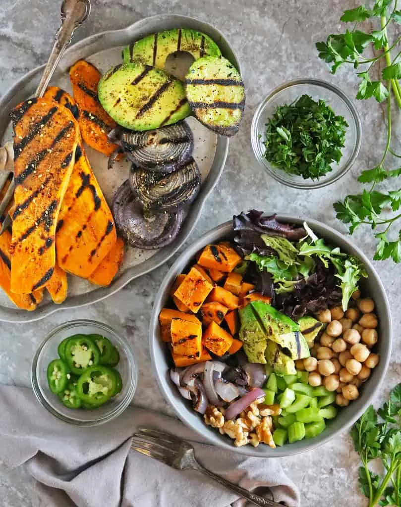 Easy grilled sweet potato summer salad