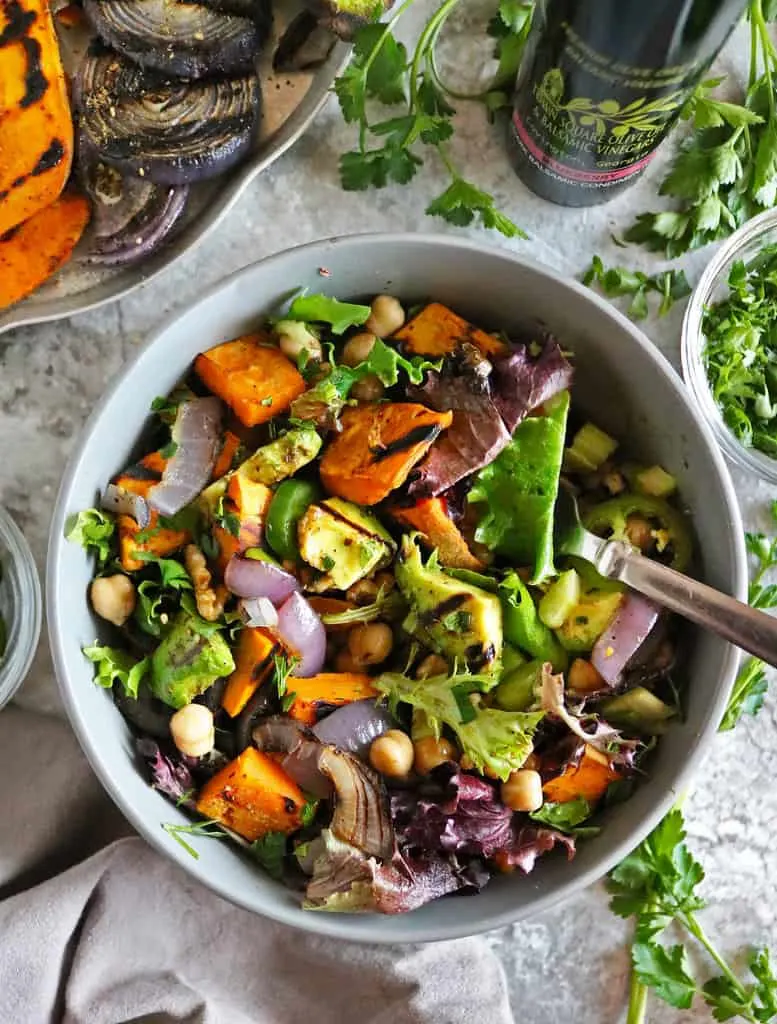 Sweet potato salad with blueberry balsamic vinegar
