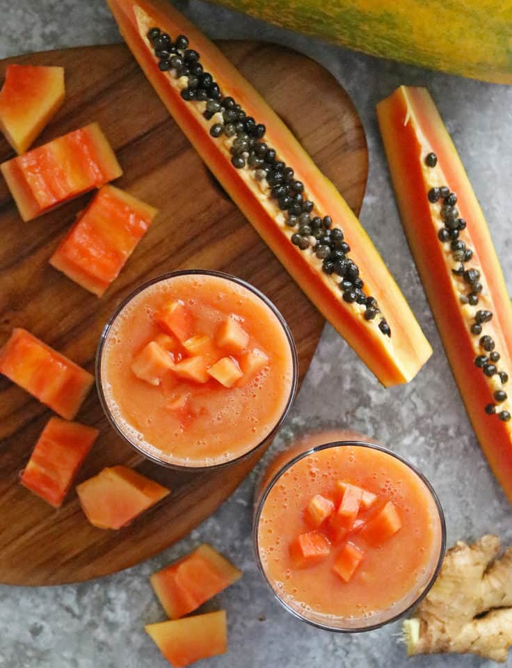 Nourishing Papaya Ginger Smoothie Recipe Savory Spin