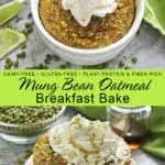 Healthy Moong Bean Oatmeal Breakfast Bake