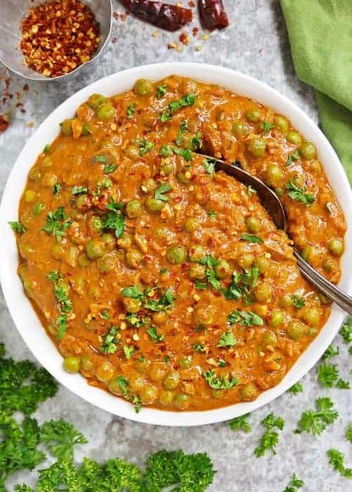 Green Pea Curry (with frozen green peas)