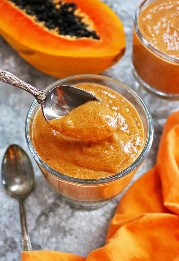 Creamy blended papaya chia pudding is sure to be a favorite with chia lovers and chia haters.