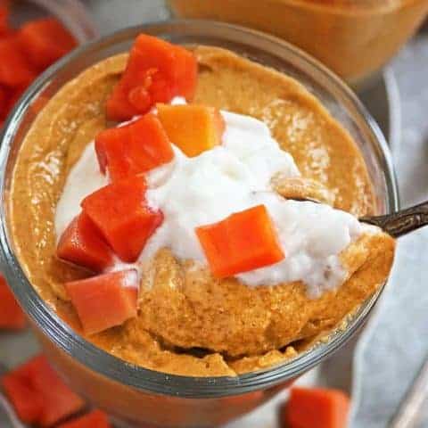 Easy Papaya Chia Pudding Blended