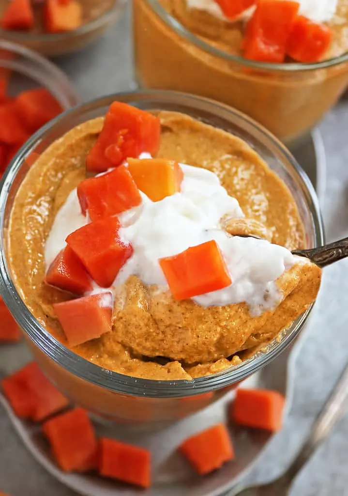 Easy Papaya Chia Pudding Blended