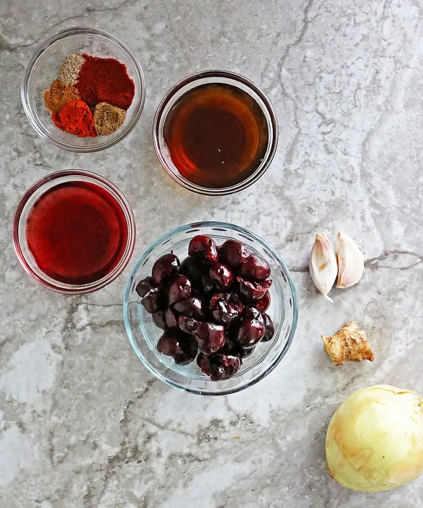 11 Ingredients to make cherry chutney