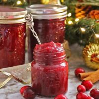 Easy Pear Cranberry Sauce - low in sugar.