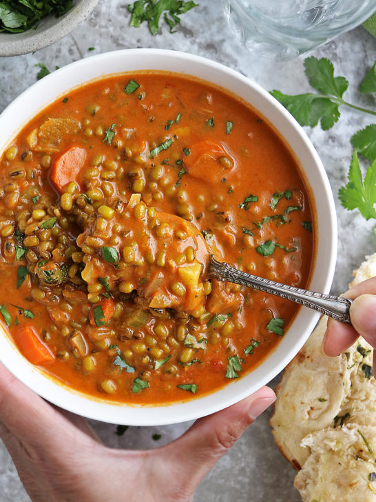 Easy plant-based mung bean soup recipe.