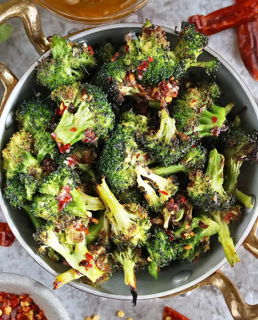 Quick dinner side dish sweet spicy broccoli.