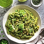 Beans and Pasta with Spinach Sauce