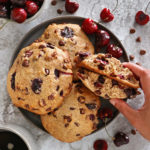 From the cookbook Muffin Top Mania is this recipe for Easy Chocolate cherry muffin tops.