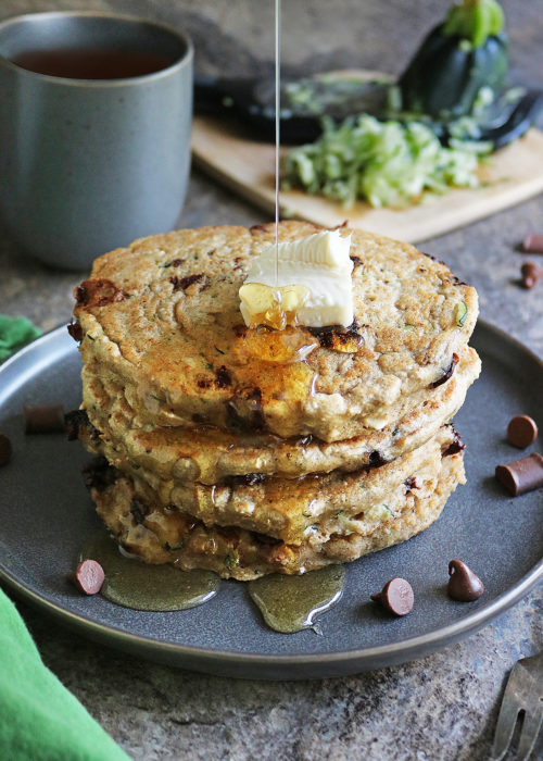 Zucchini Pancakes with Chocolate Chips