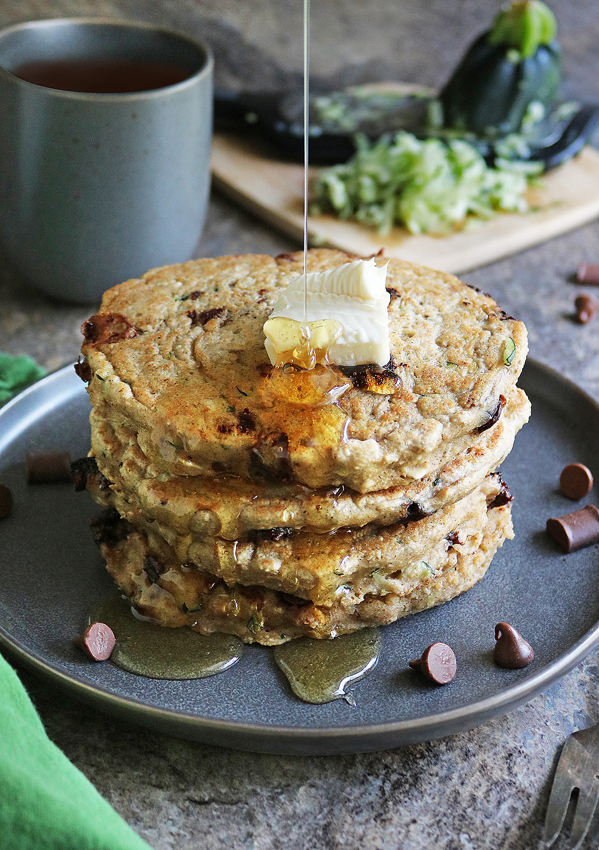 Chocolate Chip Zucchini Pancakes