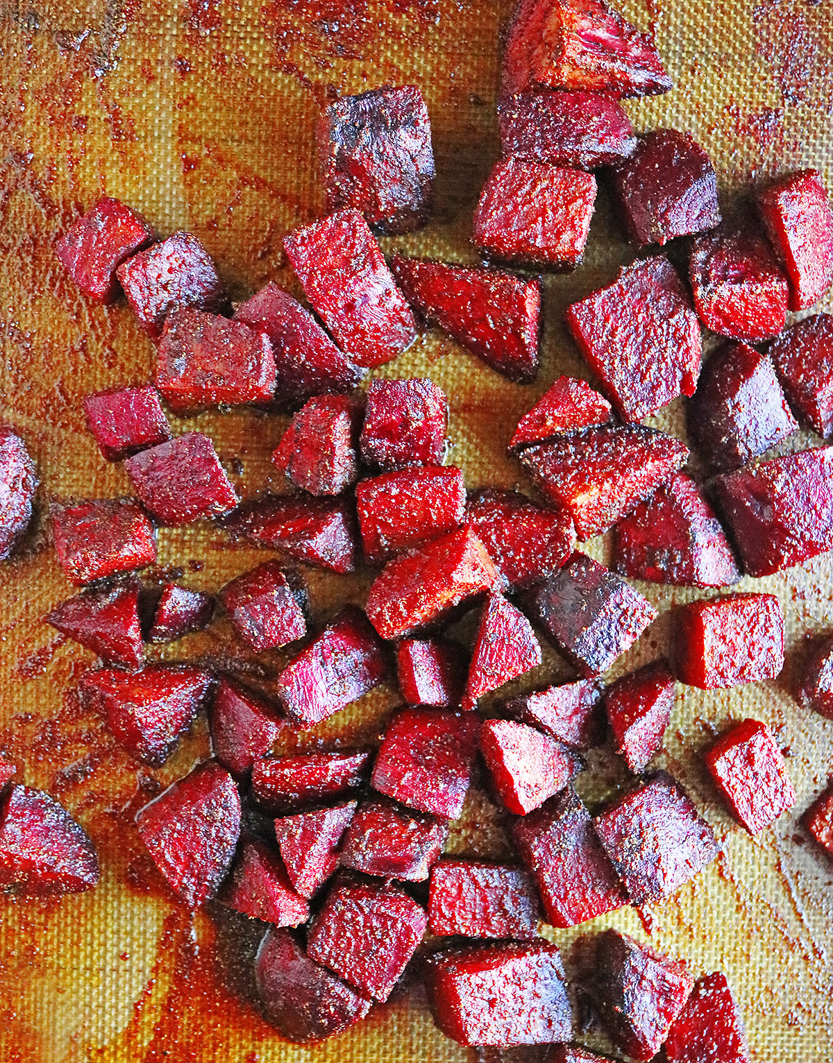 Oven roasted beets just out of the oven