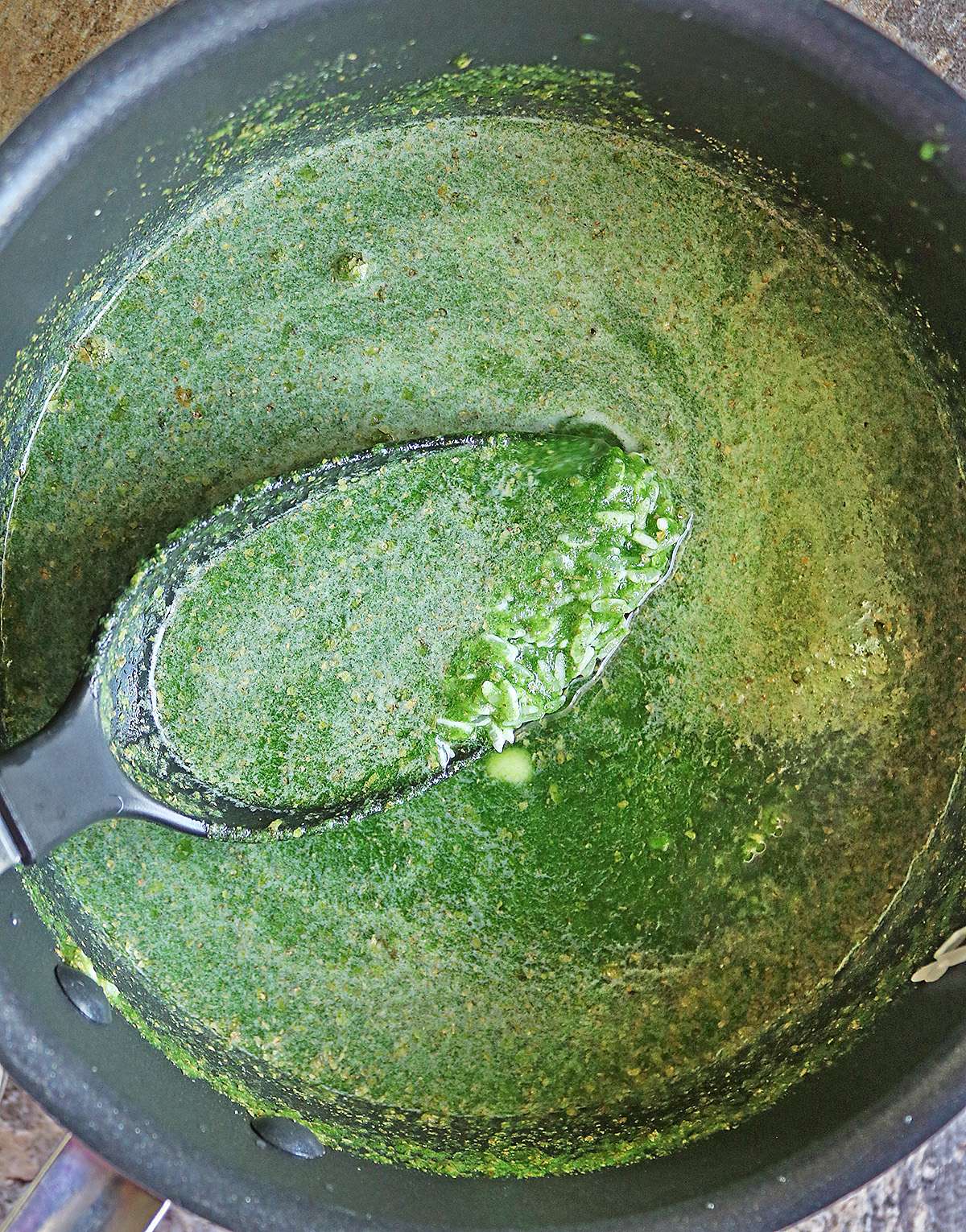 Rice cooked in a healthy and tasty green broth