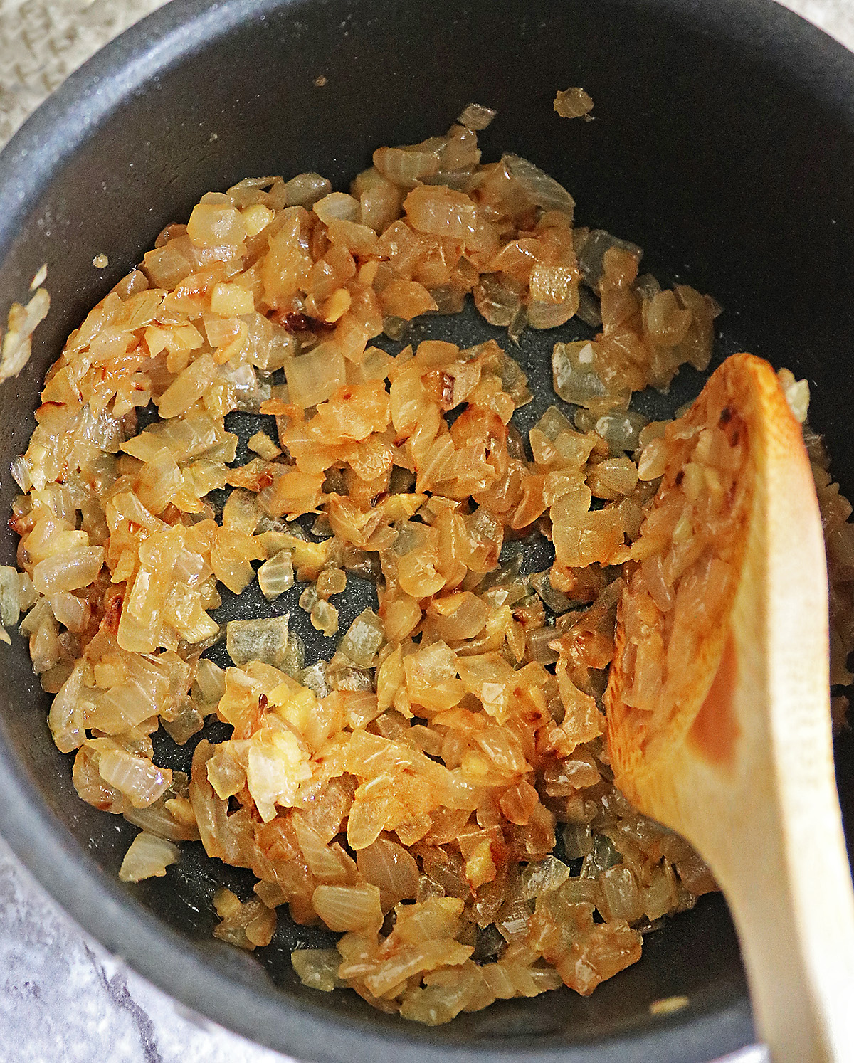 Caramelizing onions to use in this chutney recipe