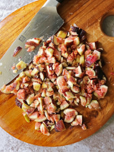 Fresh figs chopped up to use in making chutney