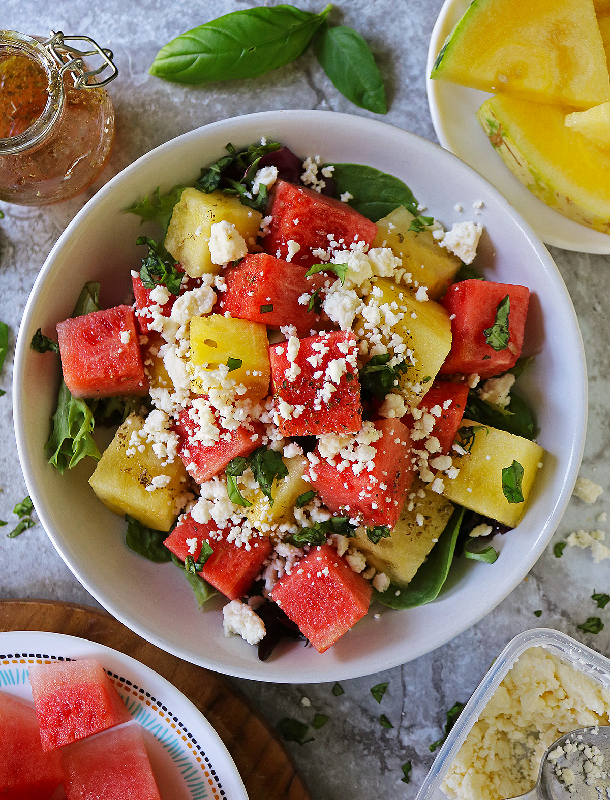 Tasty Watermelon Salad with Feta and Basil