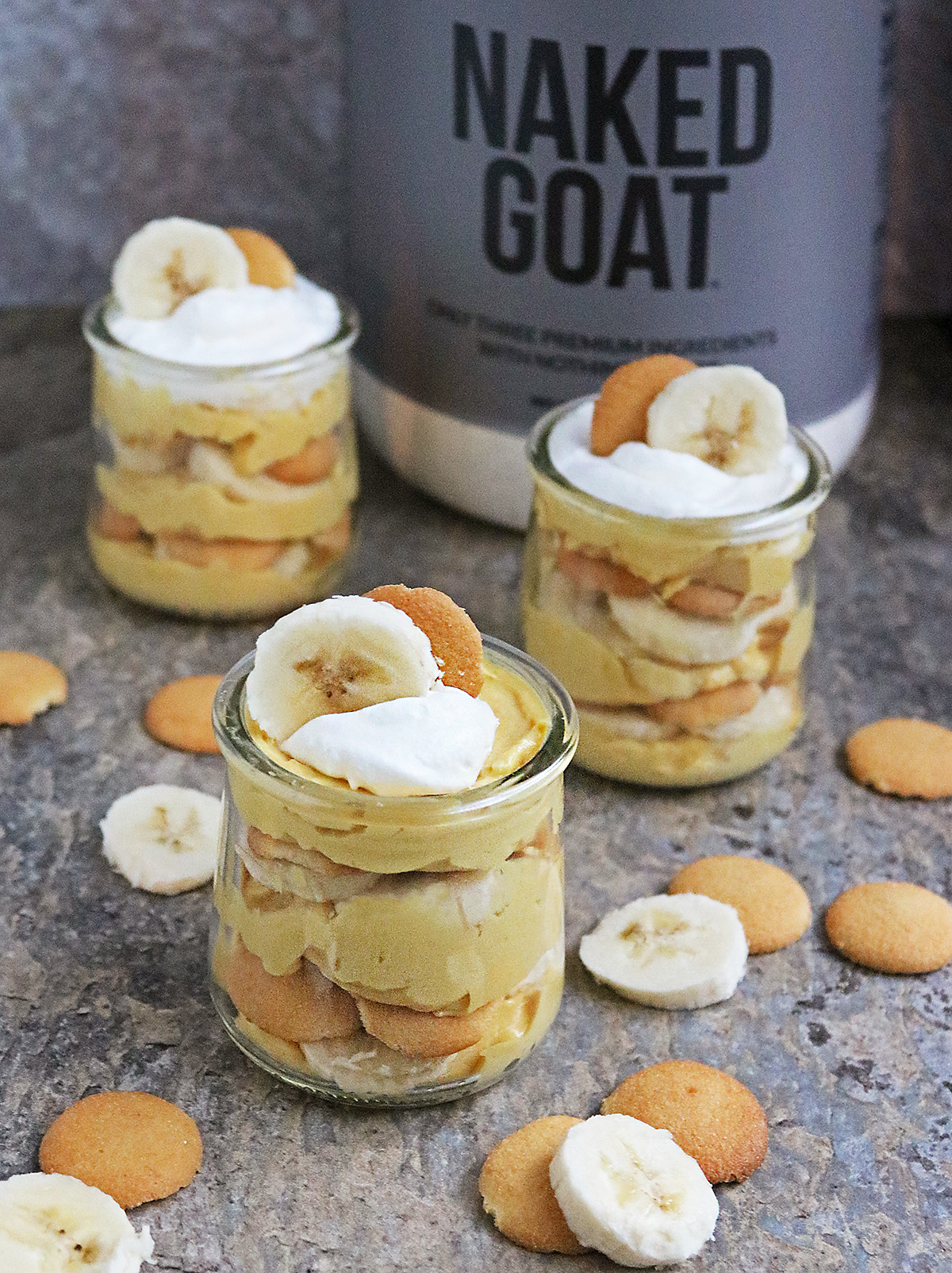 Banana Pudding With Naked Goat Protein Powder.