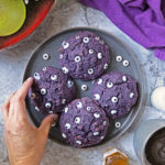 Fun purple sweet potato muffin tops.