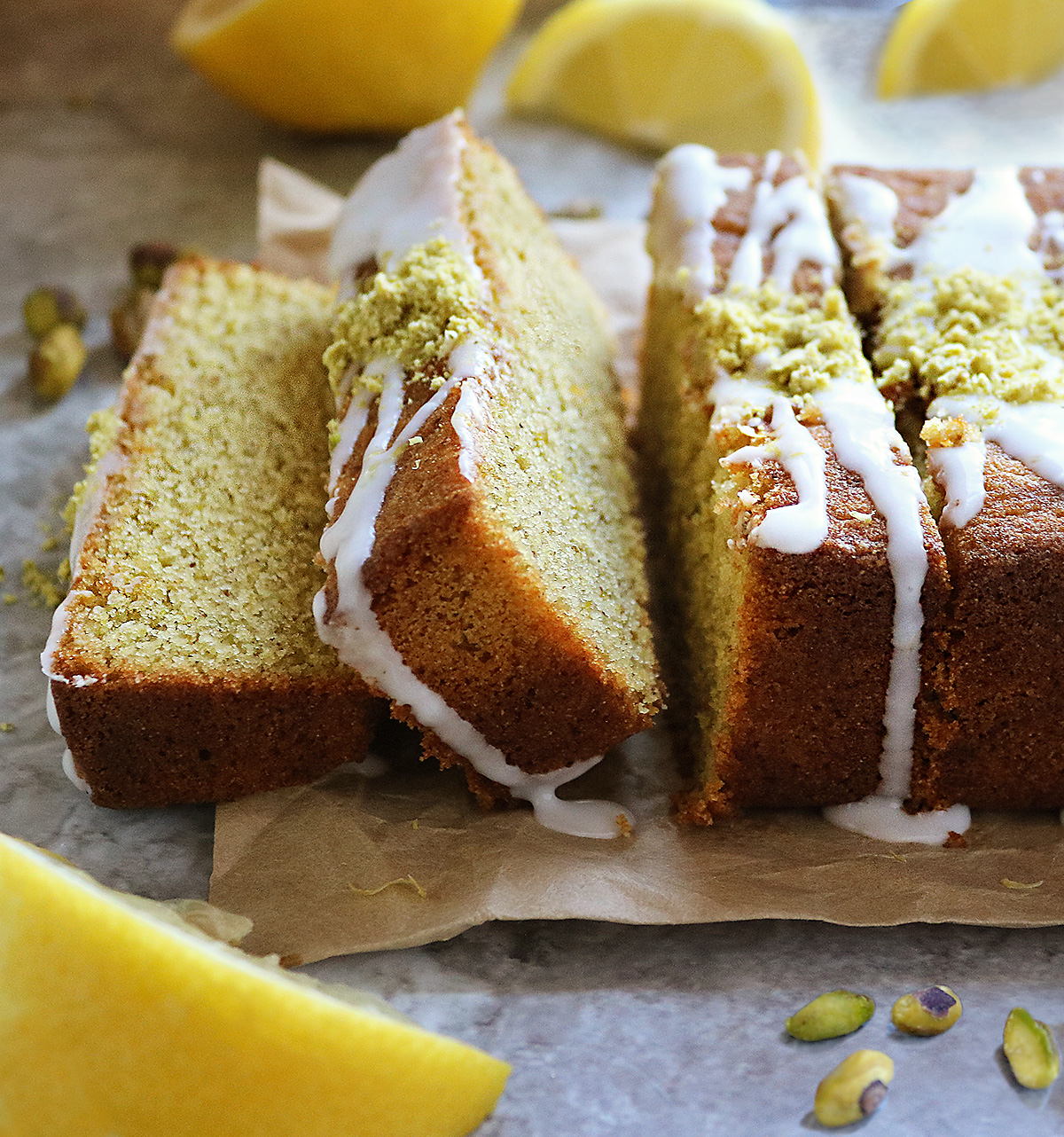 Tasty lemon pistachio cake