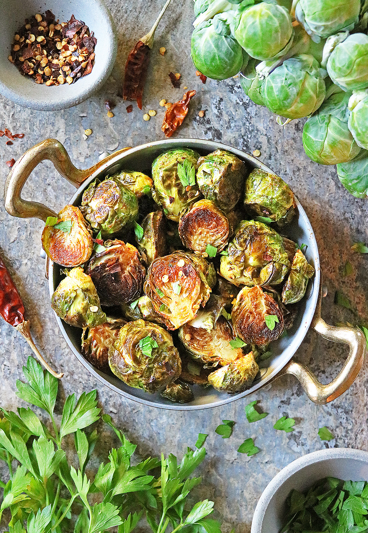 3 INGREDIENT Oven Roasted Brussels sprouts with Berbere