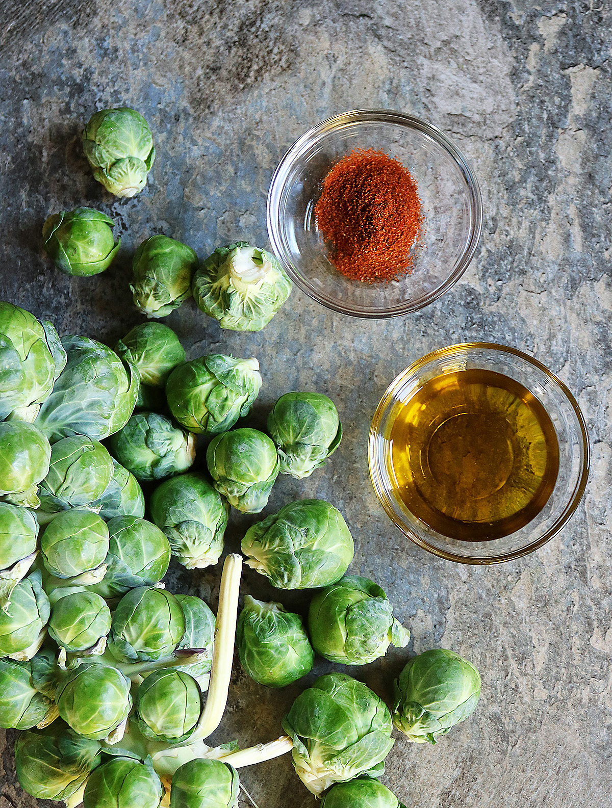 3 ingredients to make oven roasted brussels sprouts