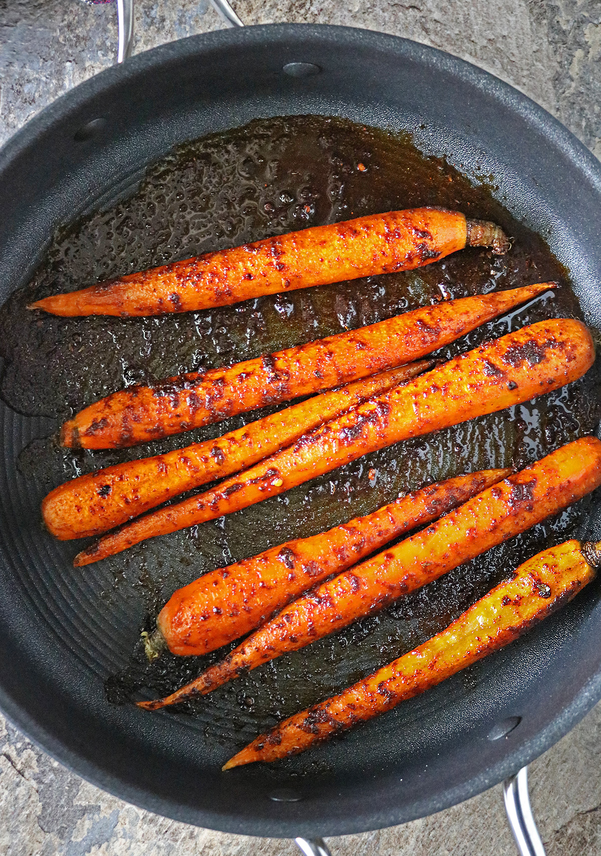 Roasted carrots just out of the oven