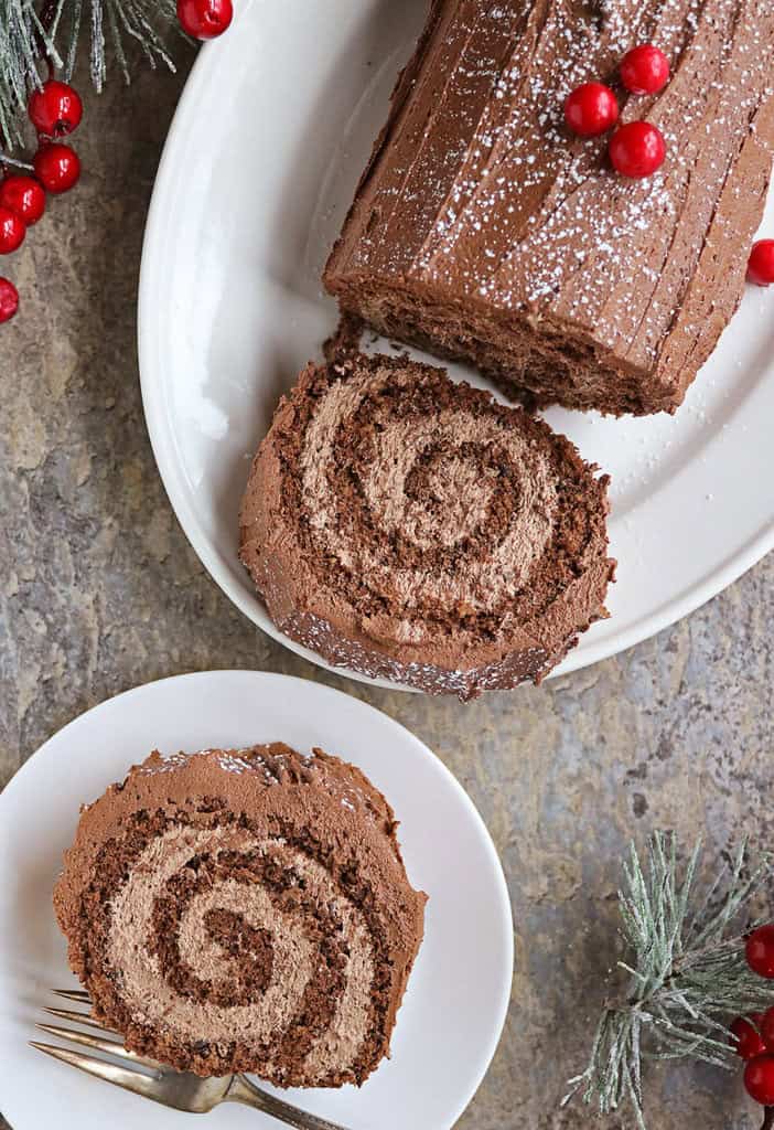 The Best Oatmeal Chocolate Yule Log