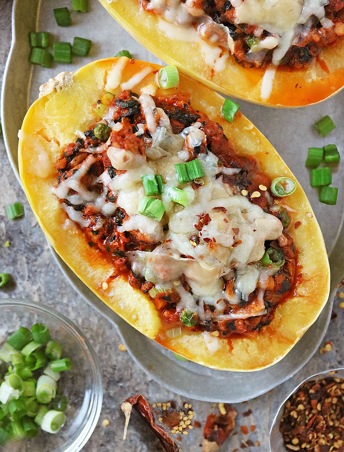 Delicious Low Carb Chicken Stuffed Spaghetti Squash