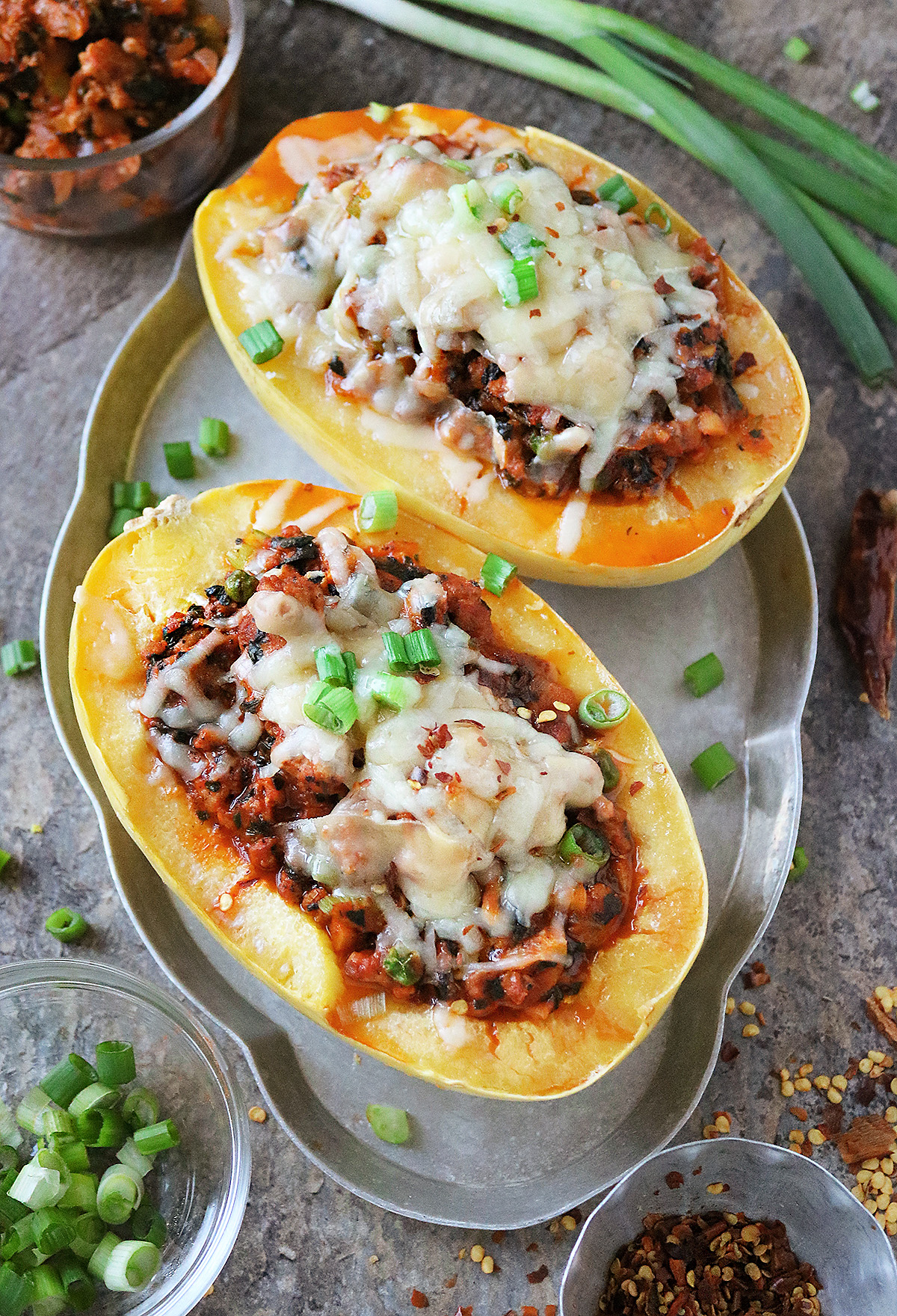 Easy Low Carb Chicken Stuffed Spaghetti Squash