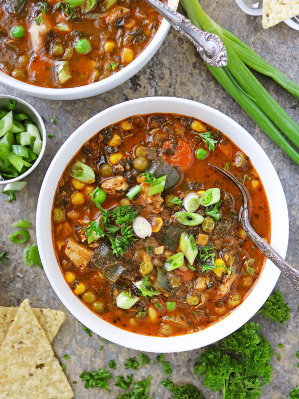 Easy Chicken Poblano Soup (in less than 30 minutes)